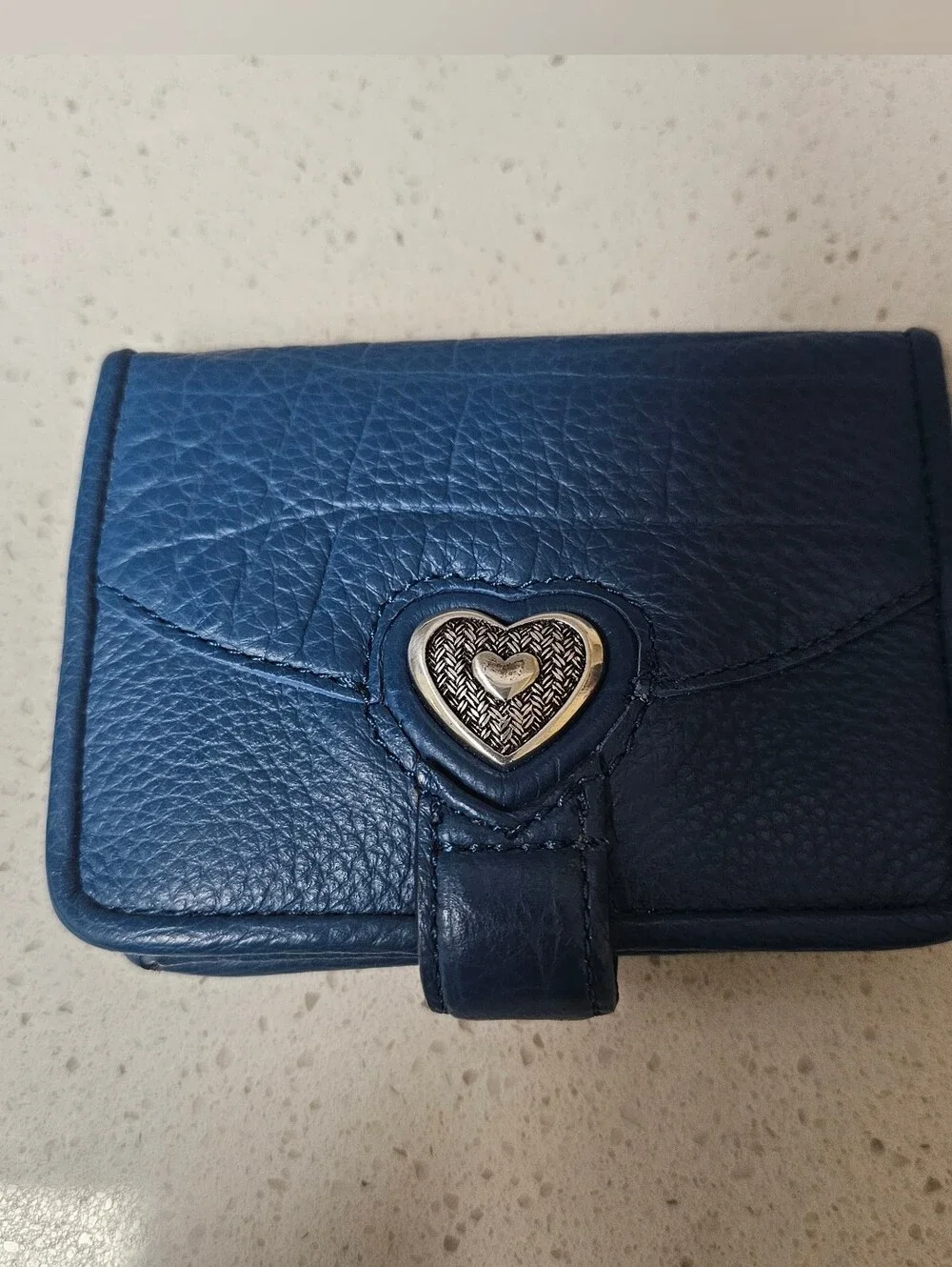 Brighton French Blue Leather Bellissimo Heart Small Wallet